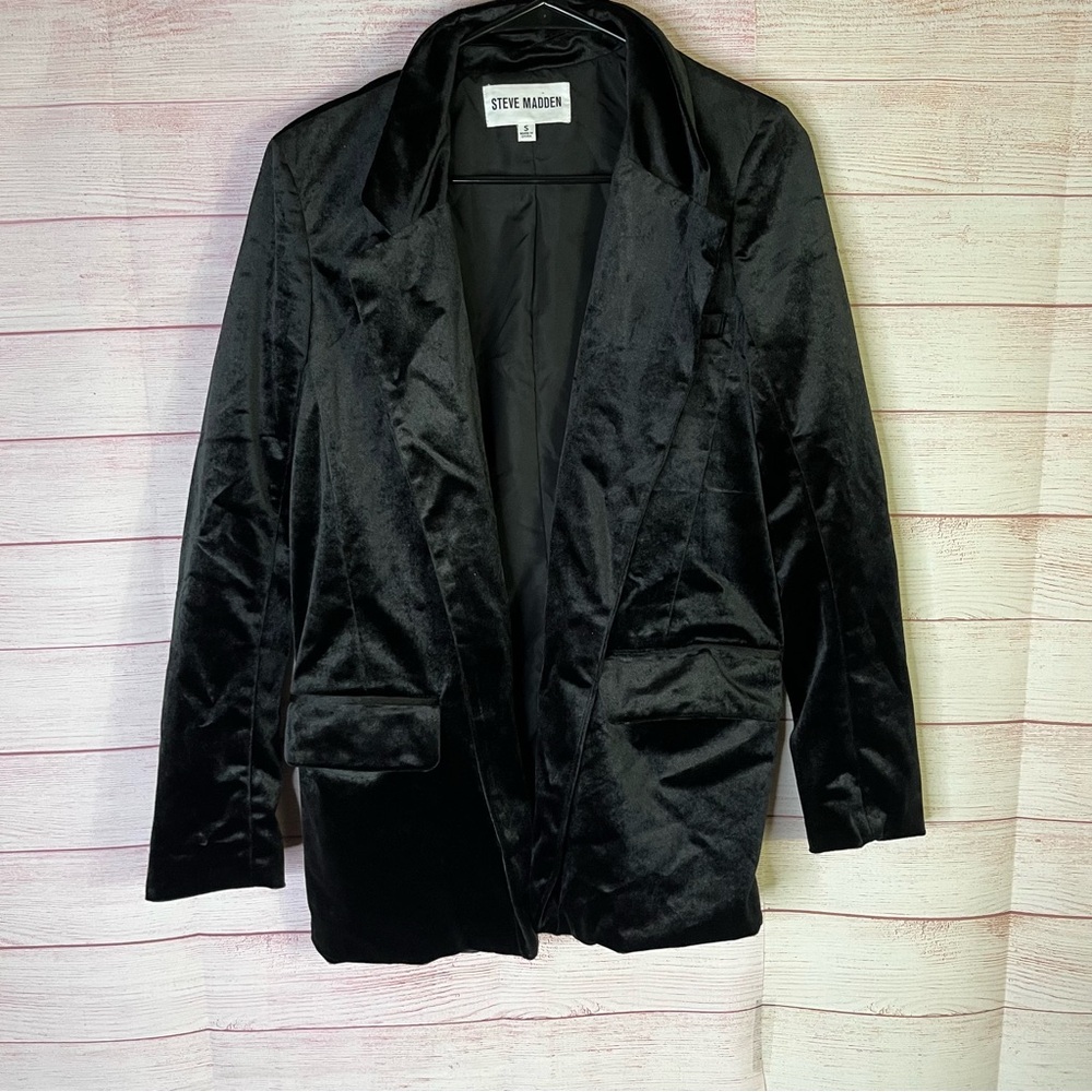 Steve Madden Open Front‎ Velvet Blazer Size Small
